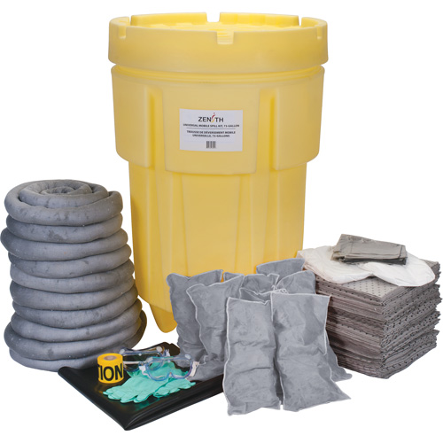 Trousse de lutte contre les d&eacute;versements pour &eacute;tabli, Universel, Baril, Absorbance de 95 gal. US Planification Entrepots Molloy