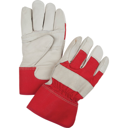Gants d'ajusteur rouge & blanc doubl&eacute;s pour l'hiver, Grand, Paume en Cuir fleur de vache, Doublure en Boa Planification Entrepots Molloy