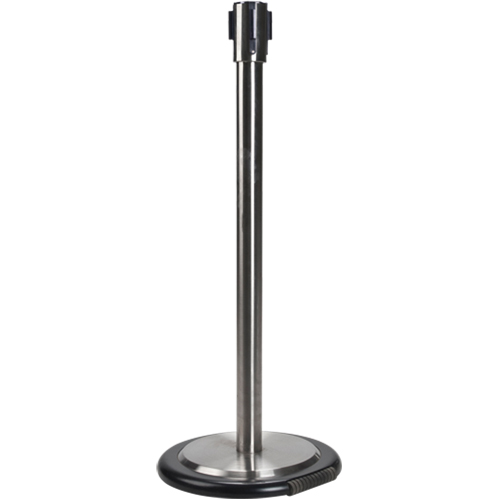 Poteau r&eacute;cepteur pour barri&egrave;res sur pieds pour le contr&ocirc;le des foules avec roues, Hauteur de 35", Acier inoxydable Planification Entrepots Molloy