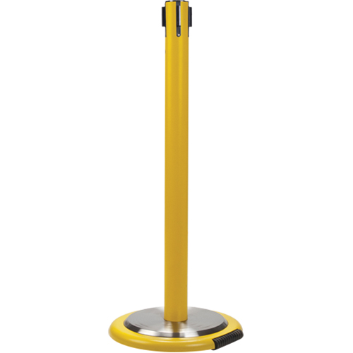 Poteau r&eacute;cepteur pour barri&egrave;res sur pieds pour le contr&ocirc;le des foules avec roues, Hauteur de 35", Jaune Planification Entrepots Molloy