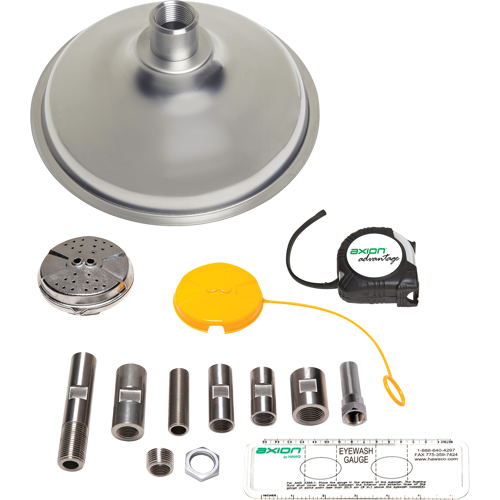 Trousse de mise &agrave; niveau pour douche et douche oculaire/faciale Axion Advantage avec t&ecirc;te et t&ecirc;te de douche oculaire/faciale en acier inoxydable Planification Entrepots Molloy