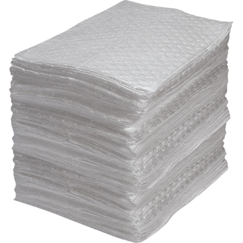 Industrial-Grade Fine Fibre Sorbent Pads, Oil Only, 15" x 17", 35 Gal. Absorbancy Planification Entrepots Molloy