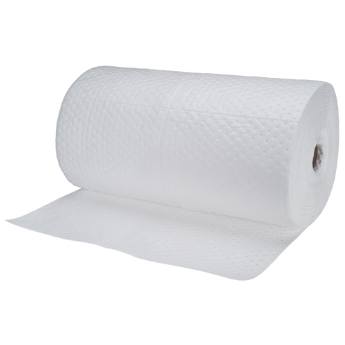 Industrial-Grade Fine Fibre Sorbent Rolls, Heavyweight, 150' L x 30" W, 70 gal. Absorbancy Planification Entrepots Molloy