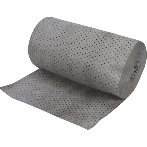 Rouleaux absorbants en fibres fines de calibre industriel, Lourd, 150' lo x 30" la, Absorption 70 gal. Planification Entrepots Molloy