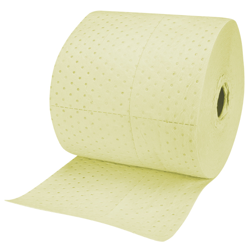 Rouleaux absorbants en fibres fines de calibre industriel, Poids moyen, 150' lo x 15" la, Absorption 25 gal. Planification Entrepots Molloy