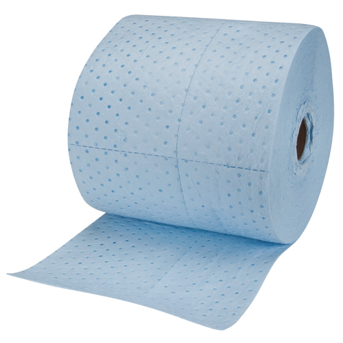 Premium Blue Bonded Sorbent Pads, Heavyweight, 150' L x 15" W, 25 gal. Absorbancy Planification Entrepots Molloy