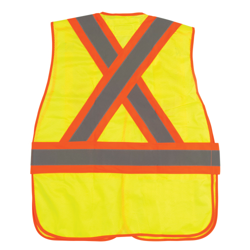 Veste d'arpenteur haute visibilit&eacute;, conforme &agrave; la CSA, Jaune lime haute visibilit&eacute;, Moyen, Polyester Planification Entrepots Molloy