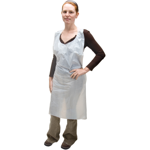 Polyethylene Aprons, Polyethylene, White, 35" W x 46" L Planification Entrepots Molloy
