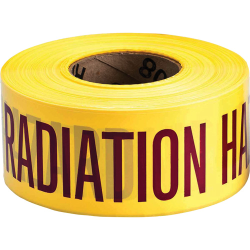 Barricade Tape, English, 3" W x 1000' L, 3 mils, Magenta on Yellow Planification Entrepots Molloy