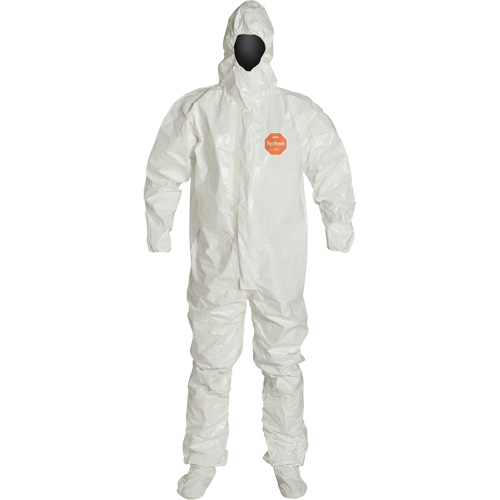 Hooded Coveralls, Tychem&reg; 4000, 2X-Large, White Planification Entrepots Molloy