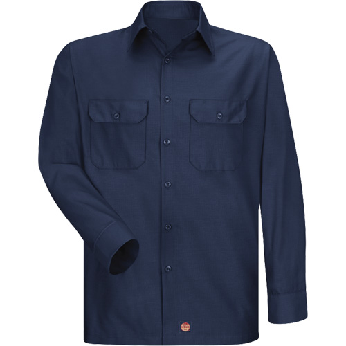 Long Sleeve Ripstop Shirt, Men's, 3X-Large, Navy Blue Planification Entrepots Molloy