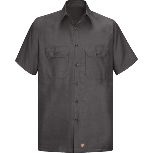 Short Sleeve Ripstop Shirt, Men's, Large (Tall), Charcoal Planification Entrepots Molloy