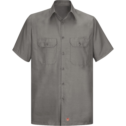 Short Sleeve Ripstop Shirt, Men's, 3X-Large, Grey Planification Entrepots Molloy