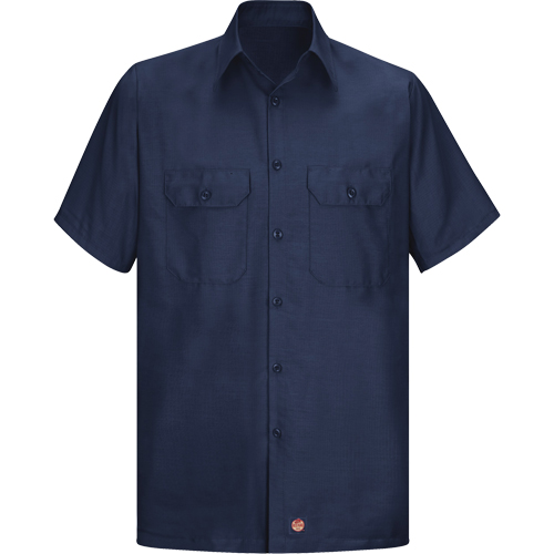 Short Sleeve Ripstop Shirt, Men's, Large (Tall), Navy Blue Planification Entrepots Molloy