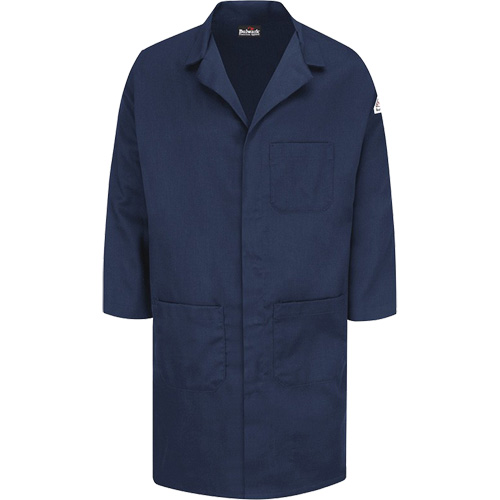 Excel FR&reg; ComforTouch&reg; Lab Coat, Cotton, Medium, Navy Blue Planification Entrepots Molloy