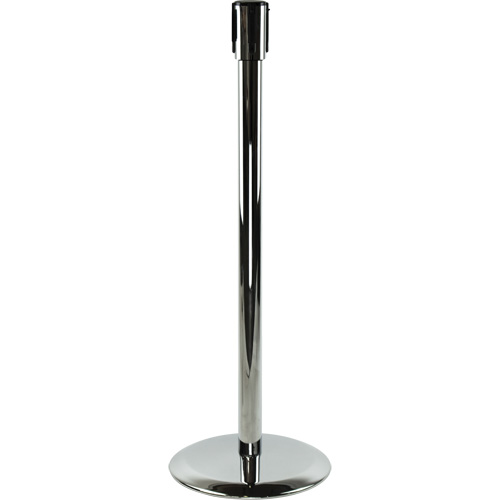 Poteaux recepteurs Slimline TensaBarrier, Hauteur de 38", Chrome poli Planification Entrepots Molloy