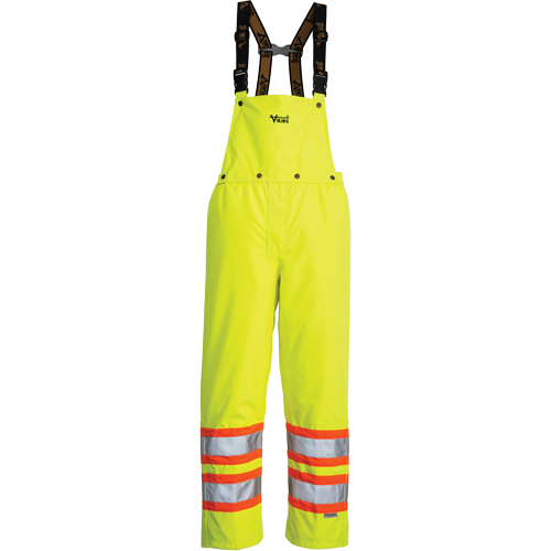 Journeyman Detachable Bib Safety Pants, Polyester, Small, High Visibility Lime-Yellow Planification Entrepots Molloy
