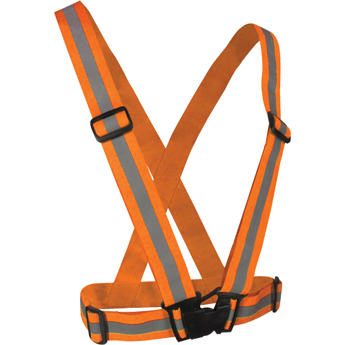 Elastic Safety Harness, High Visibility Orange, Silver Reflective Colour, One Size Planification Entrepots Molloy