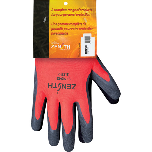 Coated Gloves, 9, Rubber Latex Coating, 13 Gauge, Polyester Shell Planification Entrepots Molloy