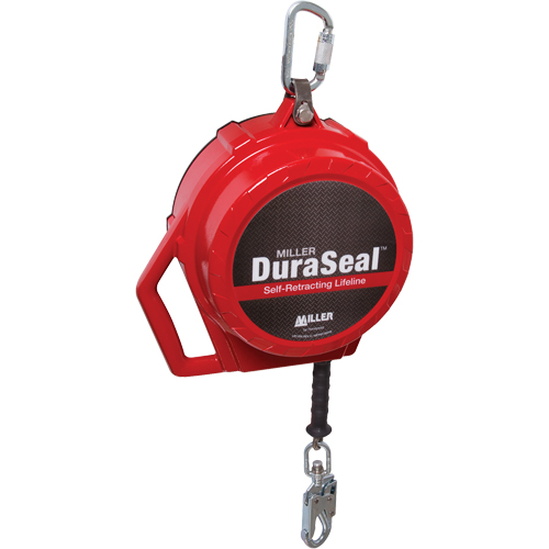 Cordage de s&eacute;curit&eacute; autor&eacute;tractable Miller DuraSeal, 50', Acier inoxydable, Pivotant Planification Entrepots Molloy