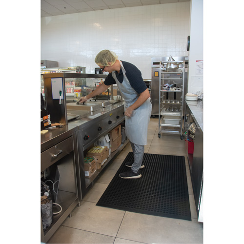 Tapis antifatigue, &agrave; fentes, 3' x 5' x 7/8", Noir, Caoutchouc naturel Planification Entrepots Molloy