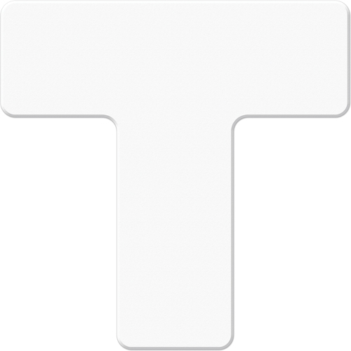 Armor Stripe Lean/5S Markers, T, 6" L x 6" W, White, Plastic Planification Entrepots Molloy