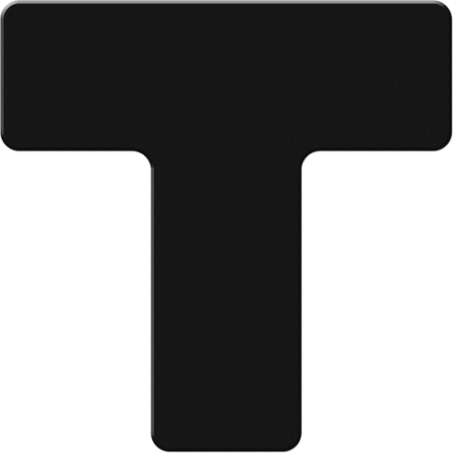 Armor Stripe Lean/5S Markers, T, 6" L x 6" W, Black, Plastic Planification Entrepots Molloy