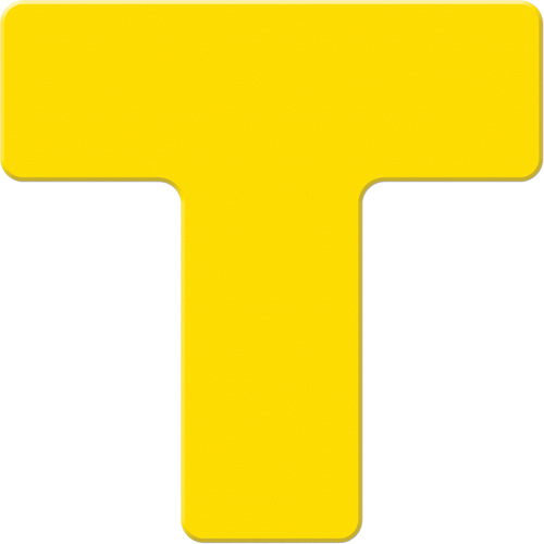 Armor Stripe Lean/5S Markers, T, 6" L x 6" W, Yellow, Plastic Planification Entrepots Molloy