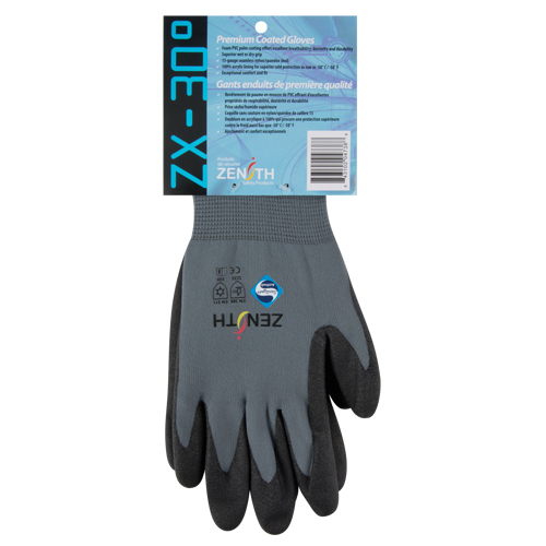 Gants enduits de premi&egrave;re qualit&eacute; ZX-30°, 10/T-Grand, R&ecirc;vetement PVC, Calibre 15, Enveloppe en Nylon Planification Entrepots Molloy