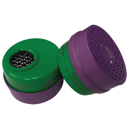 Cartouche pour respirateur, Combinaison cartouche et filtre contre les particules pour gaz/vapeurs, Ammoniac/M&eacute;thylamine/Filtre P100 Planification Entrepots Molloy