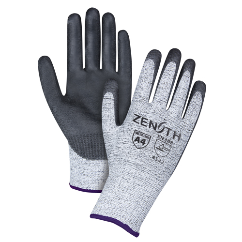 Gants &eacute;lastiques sans coutures r&eacute;sistants &agrave; la coupe, Taille 6/T-petit, Calibre 13, Rev&ecirc;tement Polyur&eacute;thane, Enveloppe en PEHP, ANSI/ISEA 105 niveau 4/EN 388 niveau 5 Planification Entrepots Molloy