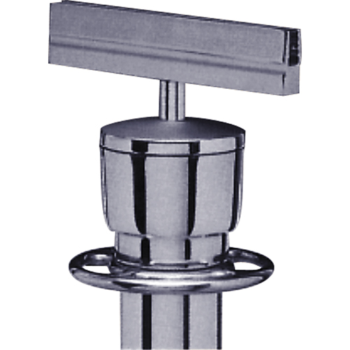 Support d'enseigne pour poteau portable, Chrome satin&eacute; Planification Entrepots Molloy