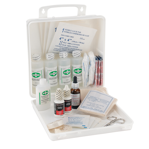 Trousse de premiers soins des brûlures pour soudeurs Dynamic, Dispositif m&eacute;dical Classe 1, Boîte en plastique Planification Entrepots Molloy