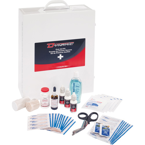 Trousse de premiers soins industrielle pour usage g&eacute;n&eacute;ral Dynamic, Dispositif m&eacute;dical Classe 1, Boîte en m&eacute;tal Planification Entrepots Molloy