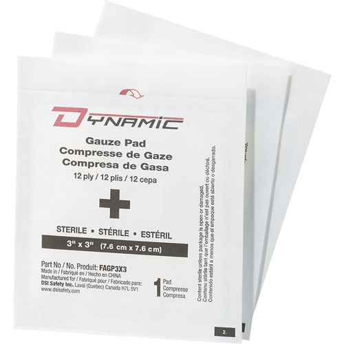 Dynamic Gauze, Pad, 3" L x 3" W, Sterile, Medical Device Class 1 Planification Entrepots Molloy
