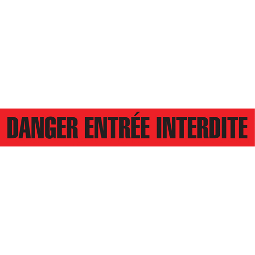Rubans pour barricades, Français, 3" la x 1000' lo, 3 mils, Noir/rouge Planification Entrepots Molloy