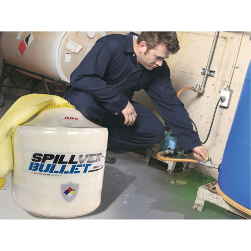 Barrage pour mati&egrave;res dangereuses Spillver Bullet, Mati&egrave;res dangereuses, 50' lo x 5" la, Absorption 14 gal. Planification Entrepots Molloy