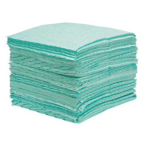 Premium Bonded Sorbent Pads, Hazmat, 15" x 18", 25 gal. Absorbancy Planification Entrepots Molloy