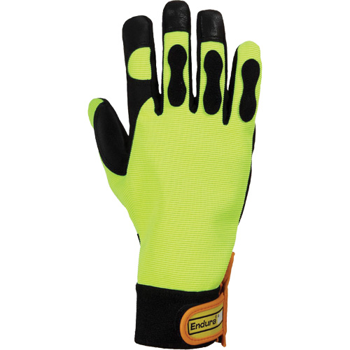 Endura&reg; Hi-Viz Chainsaw Gloves, Size Large/9, Goatskin Palm Planification Entrepots Molloy