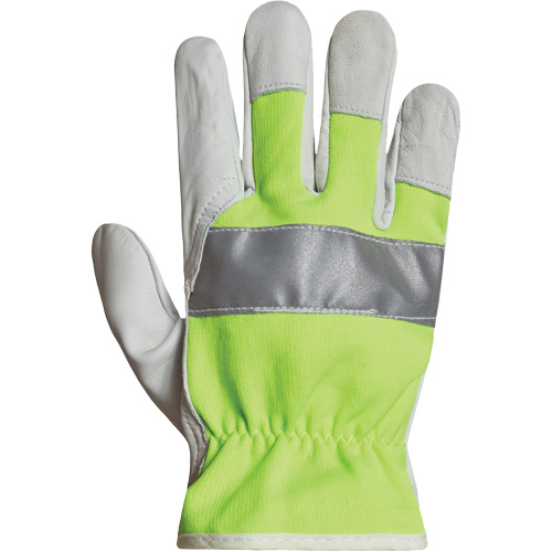 Gants de conducteur haute visibilit&eacute; avec bandes r&eacute;fl&eacute;chissantes Endura, 3T-Grand, Paume en Cuir fleur de ch&egrave;vre Planification Entrepots Molloy