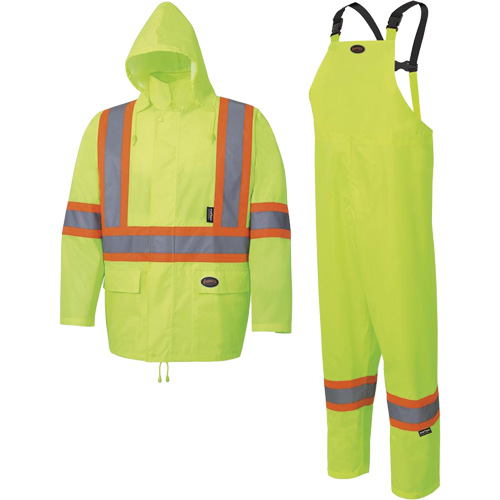 5619 Habit de pluie Oxford 150D, Polyester, 2T-Grand, Jaune lime haute visibilit&eacute; Planification Entrepots Molloy