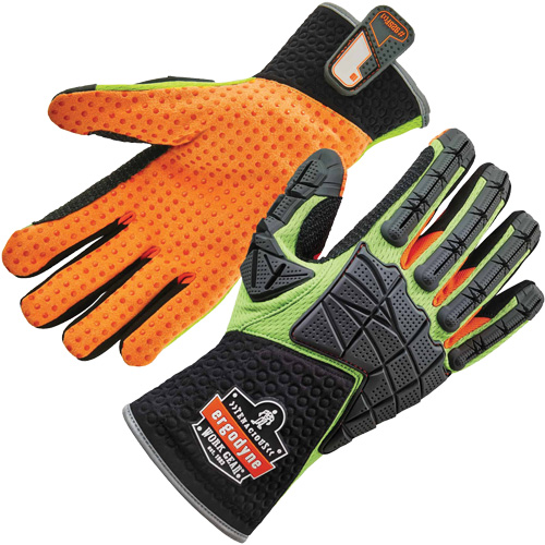 ProFlex&reg; 925F(X) Dorsal Impact-Reducing Gloves, Small, Split Leather Palm, Slip-On Cuff Planification Entrepots Molloy