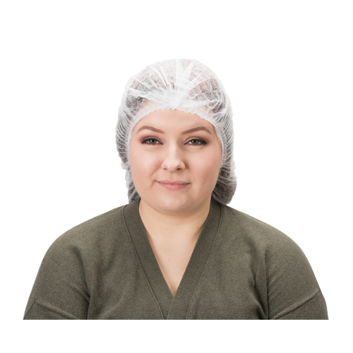 Pleated Bouffant Cap, Polypropylene, 21", White Planification Entrepots Molloy