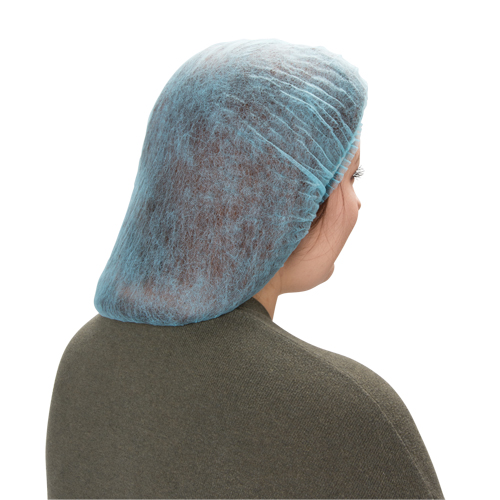 Pleated Bouffant Cap, Polypropylene, 21", Blue Planification Entrepots Molloy