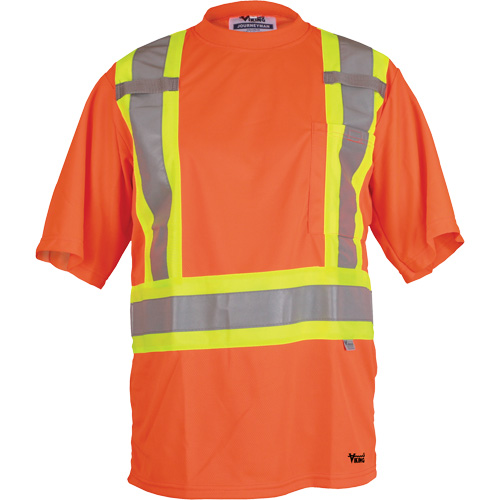 Viking&reg; Safety T-Shirt, Polyester, Small, High Visibility Orange Planification Entrepots Molloy