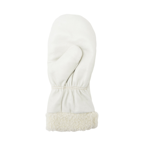 Mitaines d'hiver en cuir fleur de premi&egrave;re qualit&eacute; doubl&eacute;es de boa, Taille Grand, Mitaine Planification Entrepots Molloy