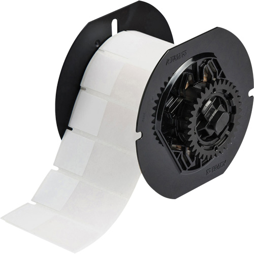 Self-Laminating Wire & Cable Label, Vinyl, 1" L x 2.6" H, Clear/White Planification Entrepots Molloy
