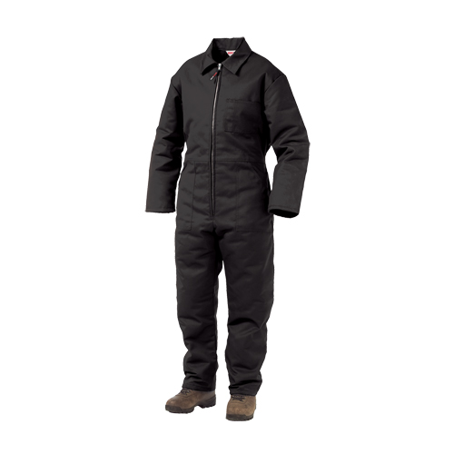 Lined Twill Coveralls, Men's, Black, Size Large Planification Entrepots Molloy
