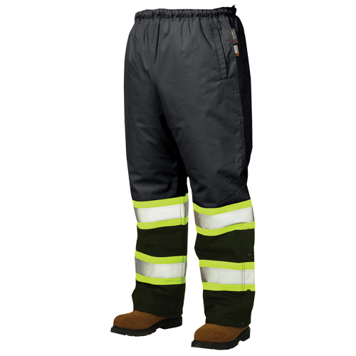 Lined Pull-On Safety Pant, Polyester, Large, Black Planification Entrepots Molloy