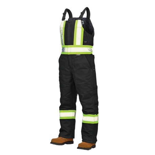 Duck Lined Safety Overalls, Cotton, Large, Black Planification Entrepots Molloy